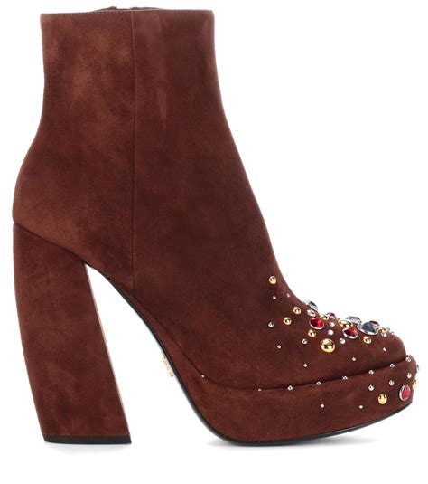 prada suede boots womens|prada ankle boots women's.